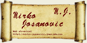 Mirko Jošanović vizit kartica